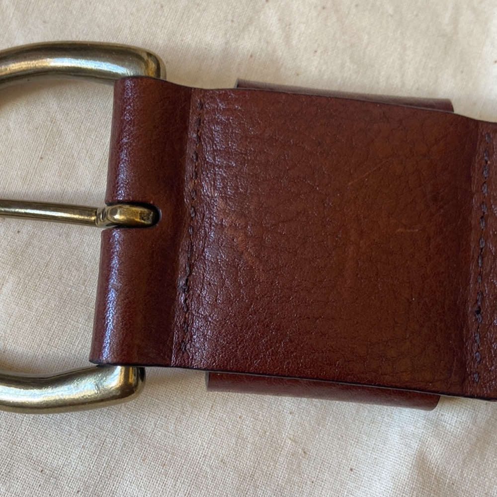 Lauren Ralph Lauren Cognac Brown Leather Belt Vintage - Picture 6 of 8